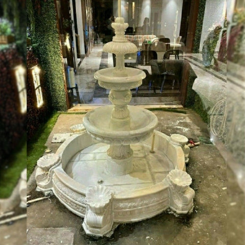 3 Tier White Round Fountain