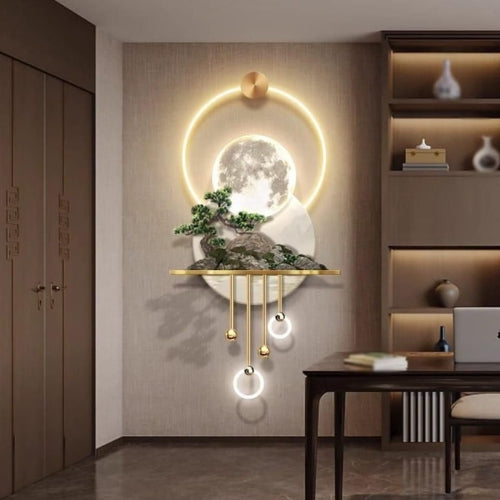 LED Moon & Bonsai Wall Art