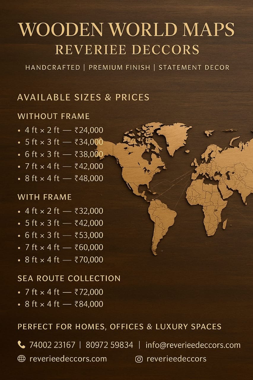 Premium Wooden World Map