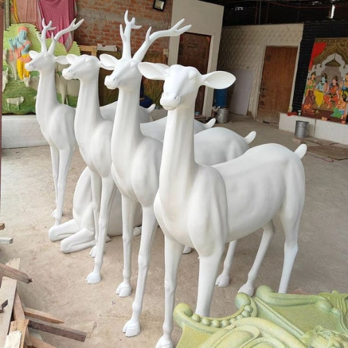 White Deer set of 4