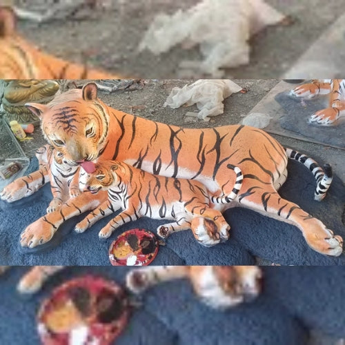 Tiger With Baby Statue