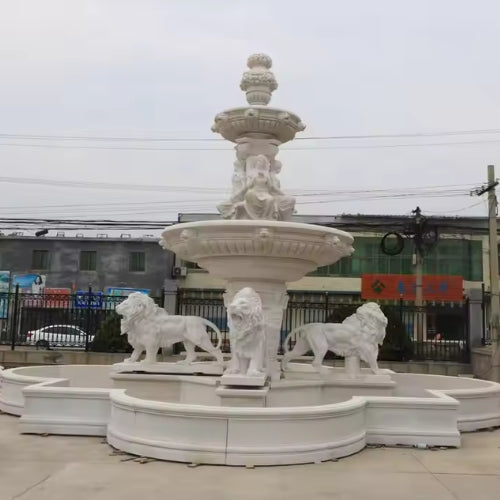 Lion White Fountain