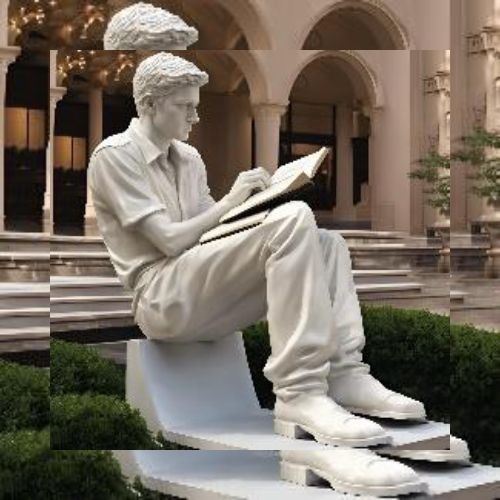 Student On Books Sculpture