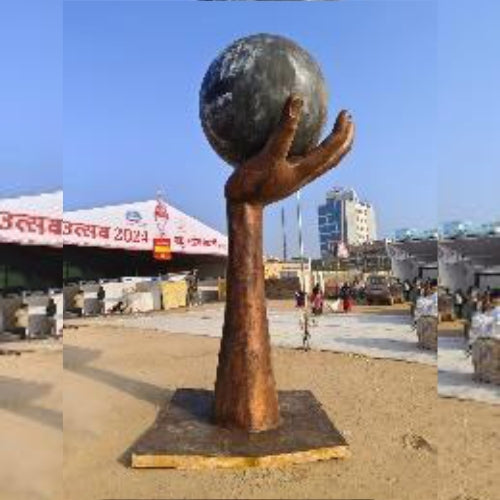 Hand With Globe Statue