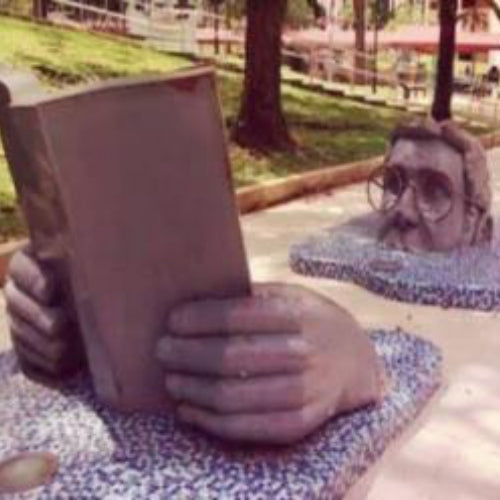 Face Reading Book Sculpture