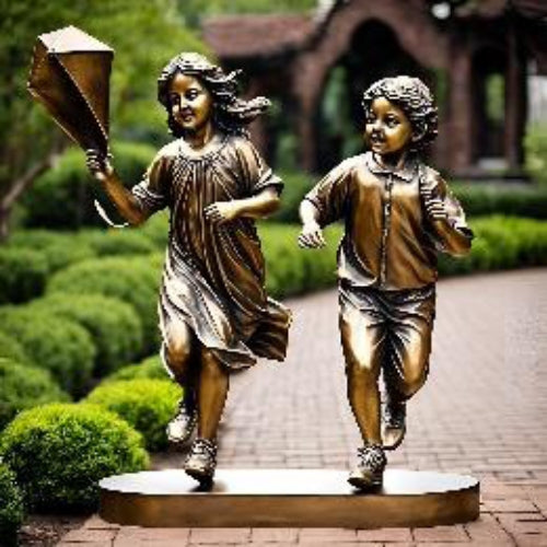Girl & Boy with Kite