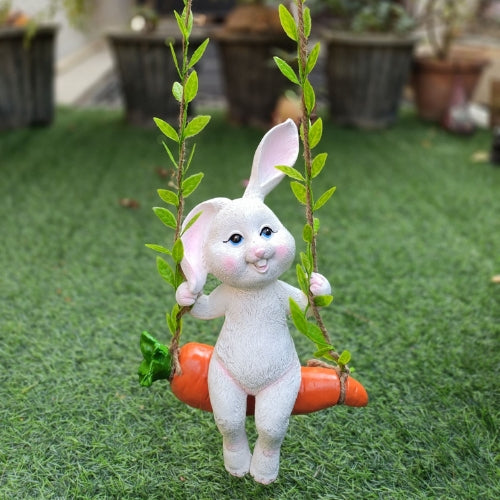 Carrot on rabbit hanging